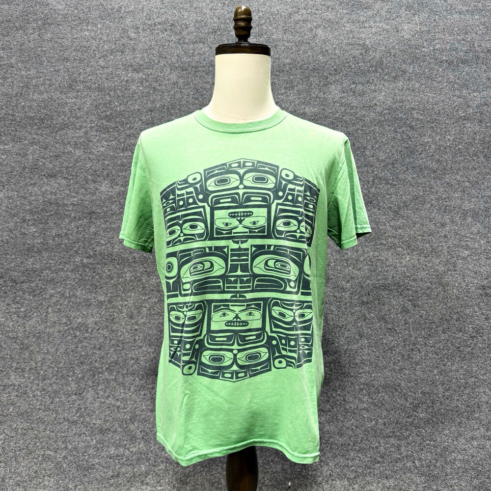 Native Origins Mens Regular Green Graphic Print Crew Neck Short Sleeve T-Shirt